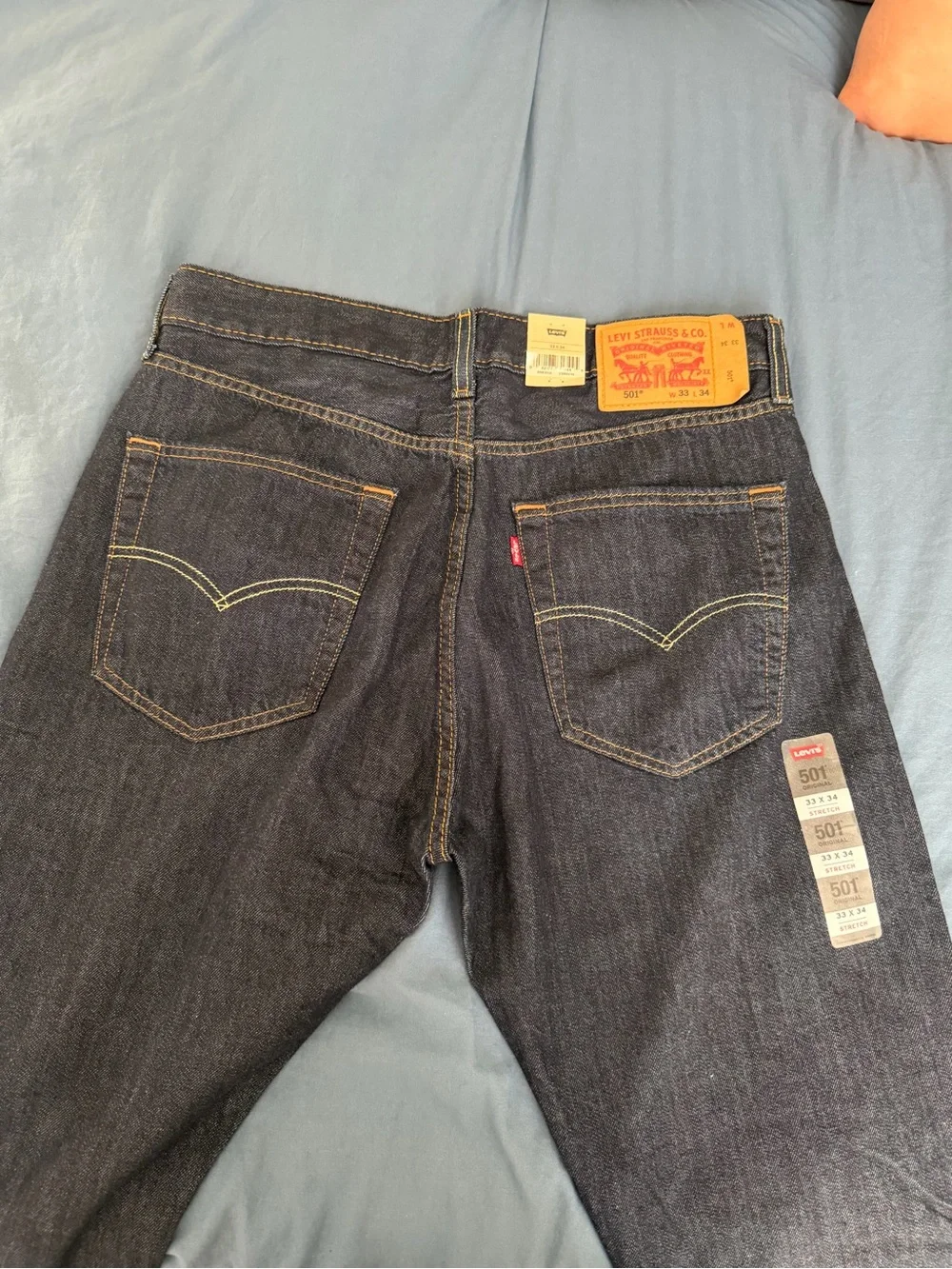 Levi's Men's 501 stretch 33x34 Jeans in Dark Indigo